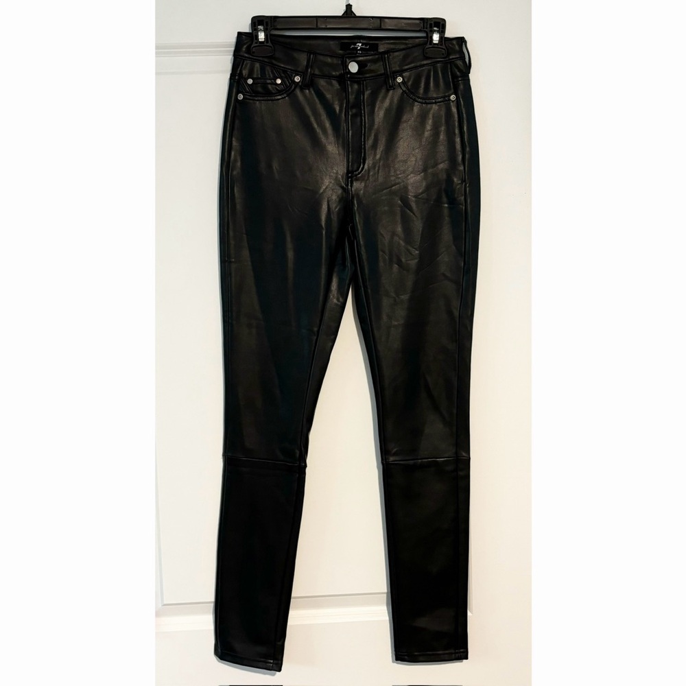 7 For All Mankind Black Faux Leather Pants